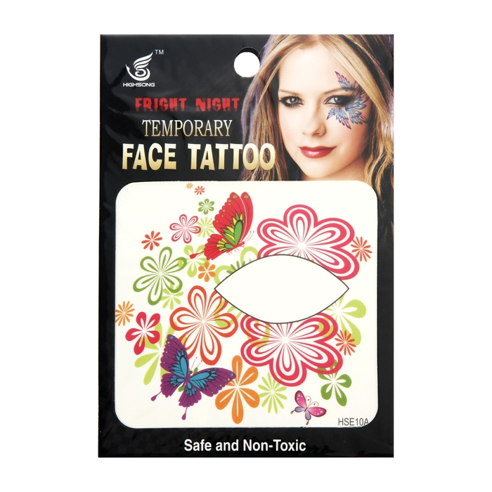 Наклейки для век переводные "Бабочки с цветами", разноцветные - Фото 1