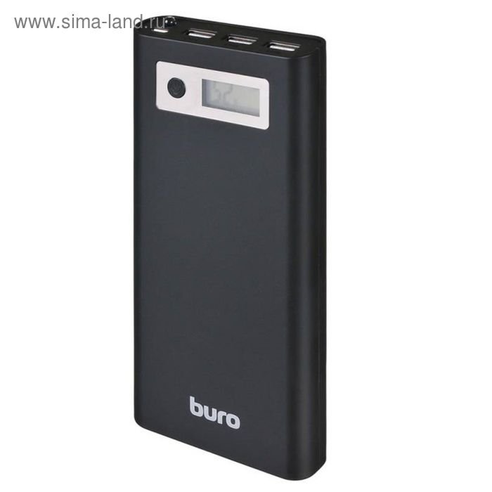 Портативный аккумулятор Buro RA-16000-3U-LCD-BK Li-Ion 16000 mAh - Фото 1