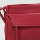 Сумка женская на молнии, 1 отдел, 2 наружных кармана, регулируемый ремень, цвет красный - Фото 4