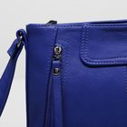 Сумка женская на молнии, 1 отдел, 3 наружных кармана, регулируемый ремень, цвет синий - Фото 4