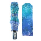 Зонт автоматический "Акварельные цветы", облегчённый, R=52см, цвет голубой - Фото 4