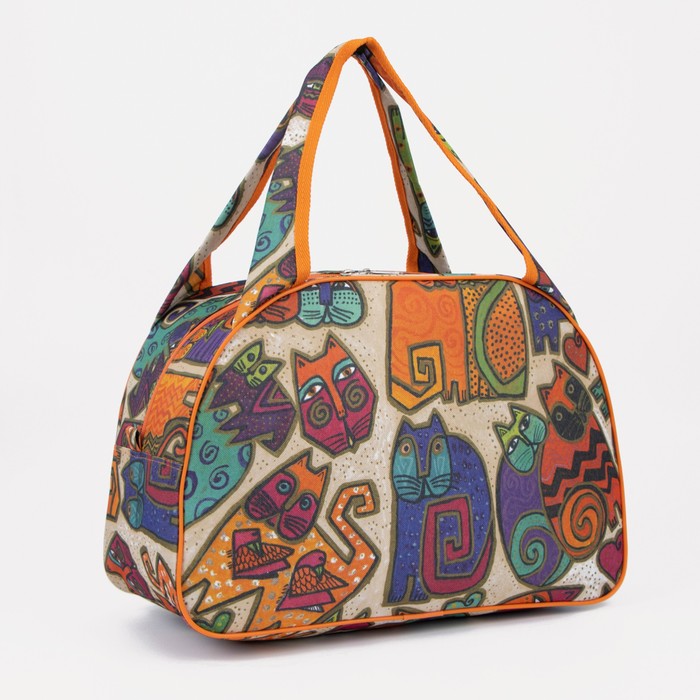 Сумка дорожная женская на молнии, разноцветная - Фото 1