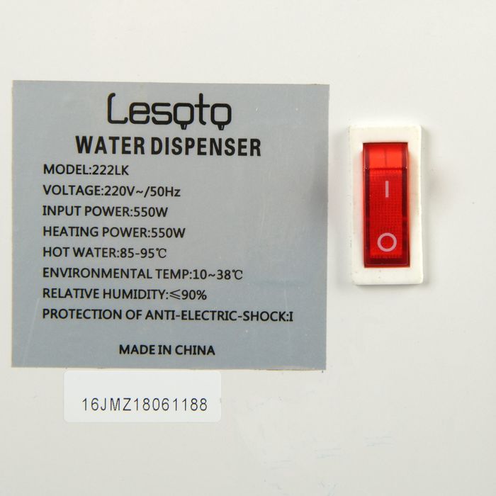 Кулер для воды LESOTO 222 LK, только нагрев, 500 Вт, белый - фото 1883300138
