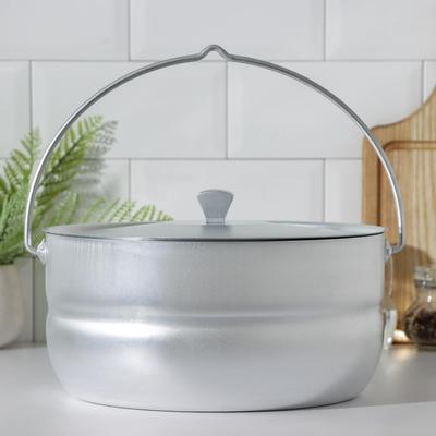 Котелок туристический, 8 л, с крышкой, штампованный алюминий