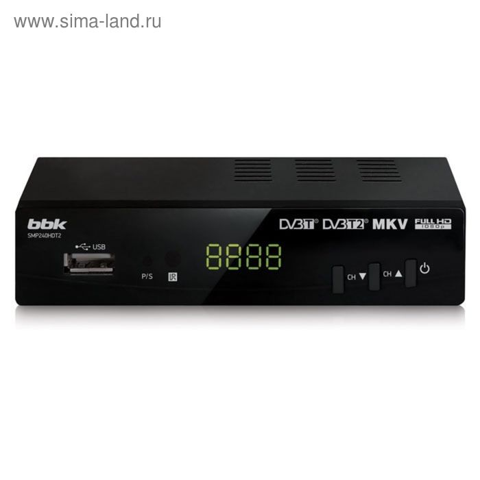 Цифровая ТВ приставка BBK SMP240HDT2 DVB-T2 чёрный - Фото 1