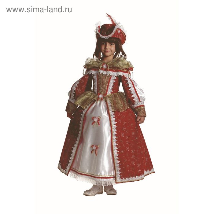 Карнавальный костюм «Королева мушкетёров», (бархат, парча), размер 36, рост 140 см - Фото 1