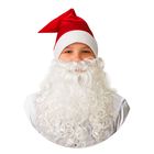 Колпак новогодний с бородой, цвет красный, сатин - фото 109163370