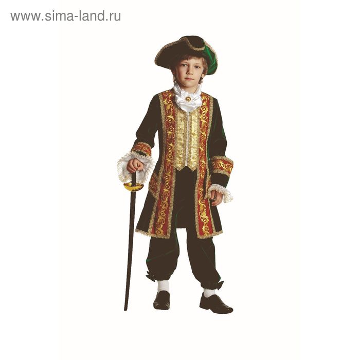 Детский карнавальный костюм «Пётр I», (бархат, парча), размер 30, рост 116 см - Фото 1