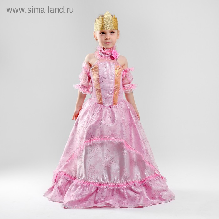 Карнавальный костюм «Золушка-Принцесса» розовая, текстиль, размер 30, рост 116 см - Фото 1