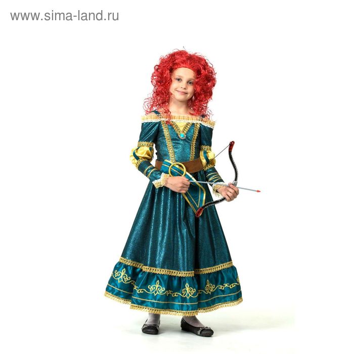 Карнавальный костюм «Принцесса Мерида», бархат, размер 30, рост 116 см - Фото 1