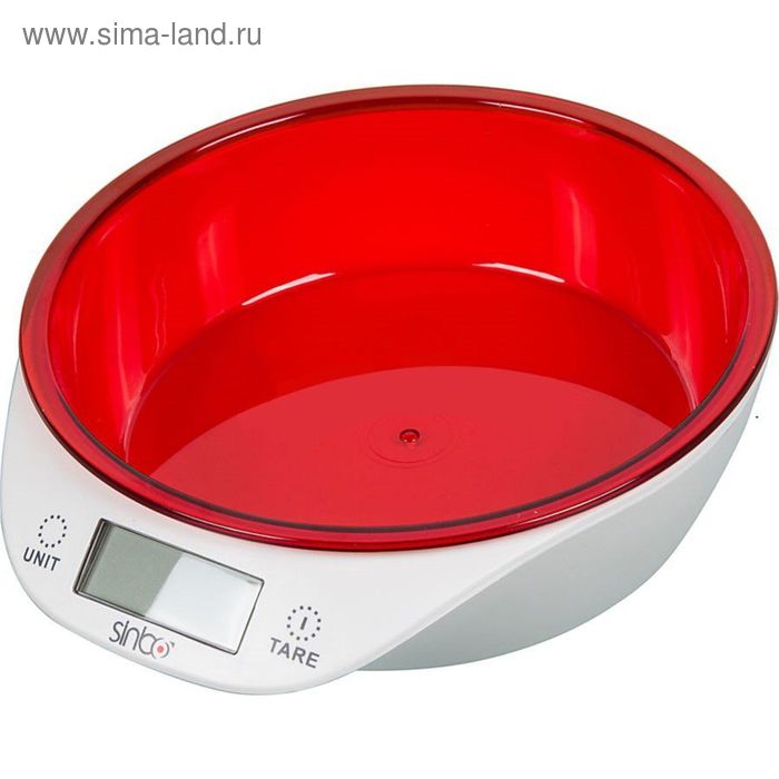 Весы кухонные Sinbo SKS 4521, электронные, до 5 кг, красные - Фото 1