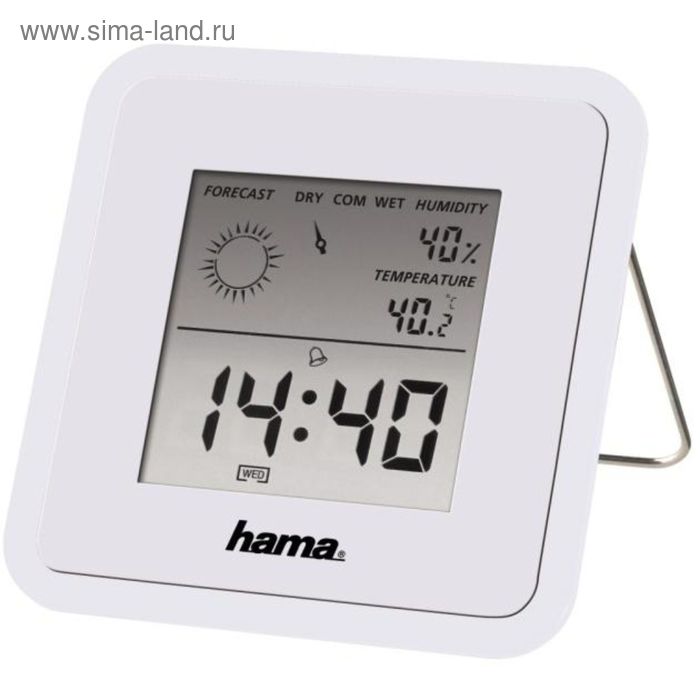 Метеостанция Hama TH50, измерение влажности, часы, прогноз погоды, белая - Фото 1