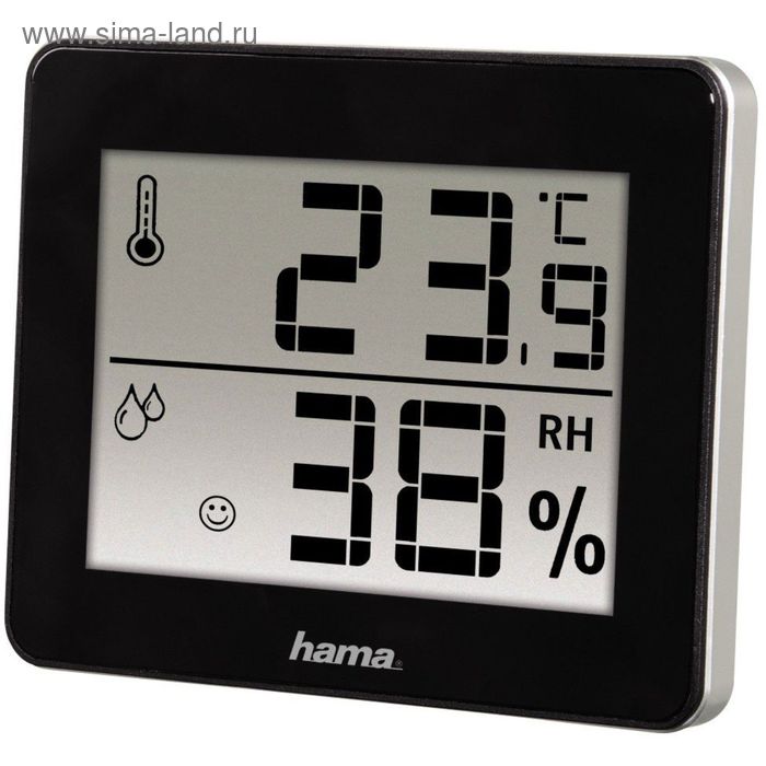 Термометр Hama TH-130, комнатной, чёрный - Фото 1