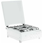 Плита Flama AVG 1402 W, газовая, 4 конфорки, без духовки, две полочки, белая - Фото 4