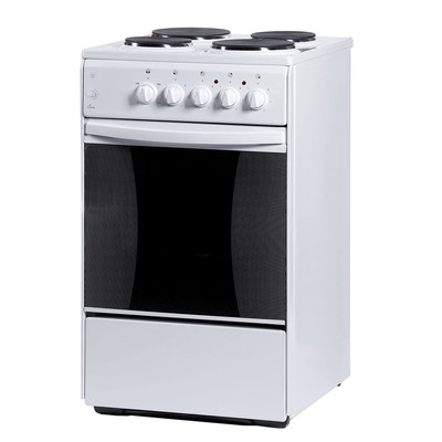 Плита Flama AE 1403 W, электрическая, 4 конфорки, 50 л, эмаль, без гриля, белая
