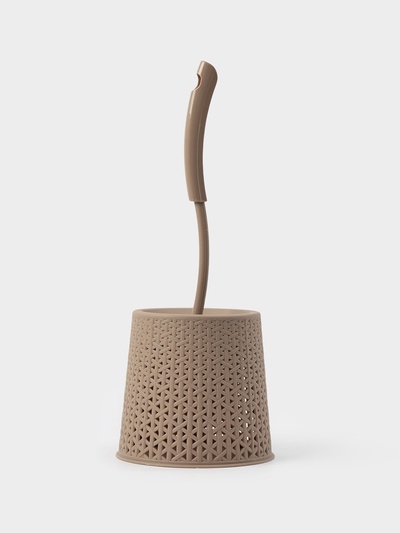 Ёршик для унитаза «Практик. Ротанг», 14×14×40 см, с подставкой, МИКС