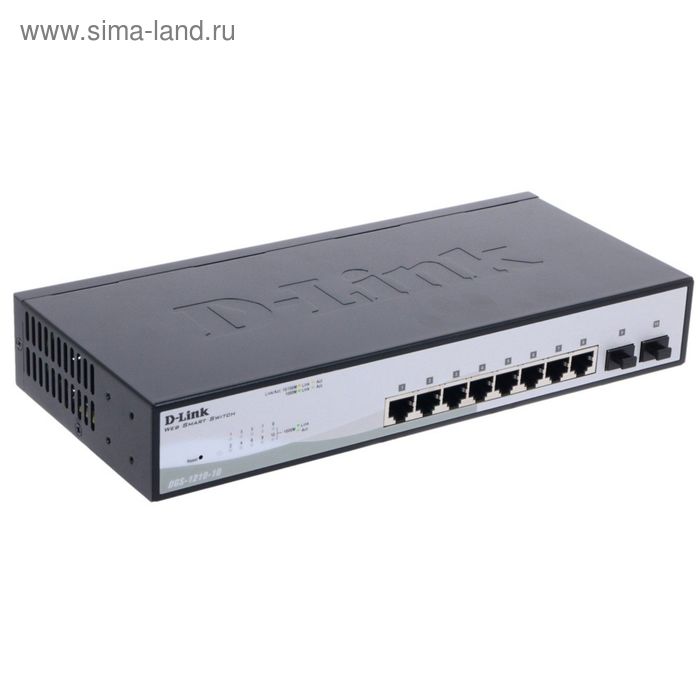 Коммутатор D-Link DGS-1210-10/C1A настраиваемый настольный 8x10/100/1000BASE-T - Фото 1