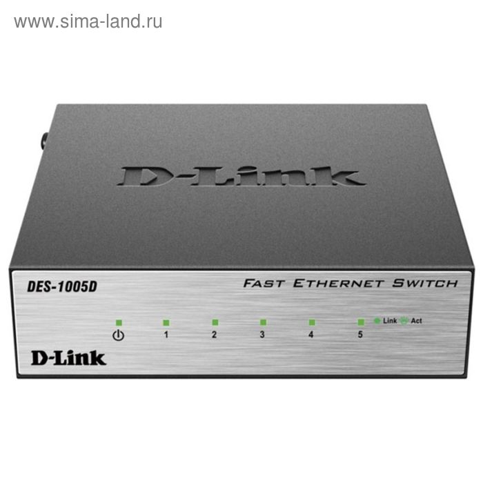 Коммутатор D-Link DES-1005D/O2B неуправляемый настольный 5x10/100BASE-TX - Фото 1