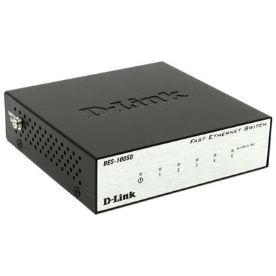 Коммутатор D-Link DES-1005D/O2B неуправляемый настольный 5x10/100BASE-TX