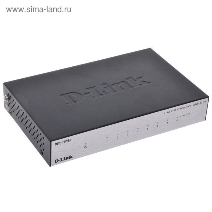 Коммутатор D-Link DES-1008DL2B неуправляемый настольный 8x10100BASE-TX 233400₽
