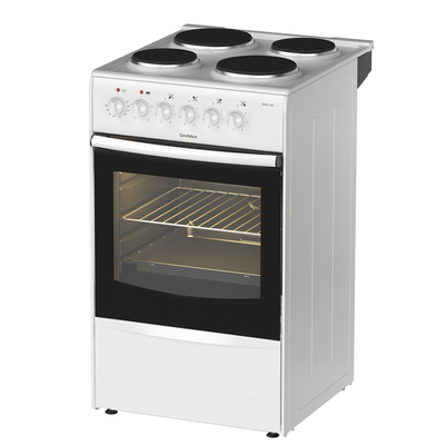 Плита Darina 1 B EM 341 406 Вт, электрическая, 4 конфорки, 50 л, эмаль, без гриля, белая