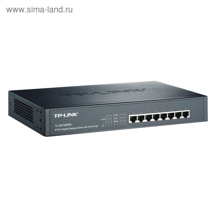 Коммутатор TP-Link TL-SG1008PE настольный/19U 8x10/100/1000BASE-T - Фото 1