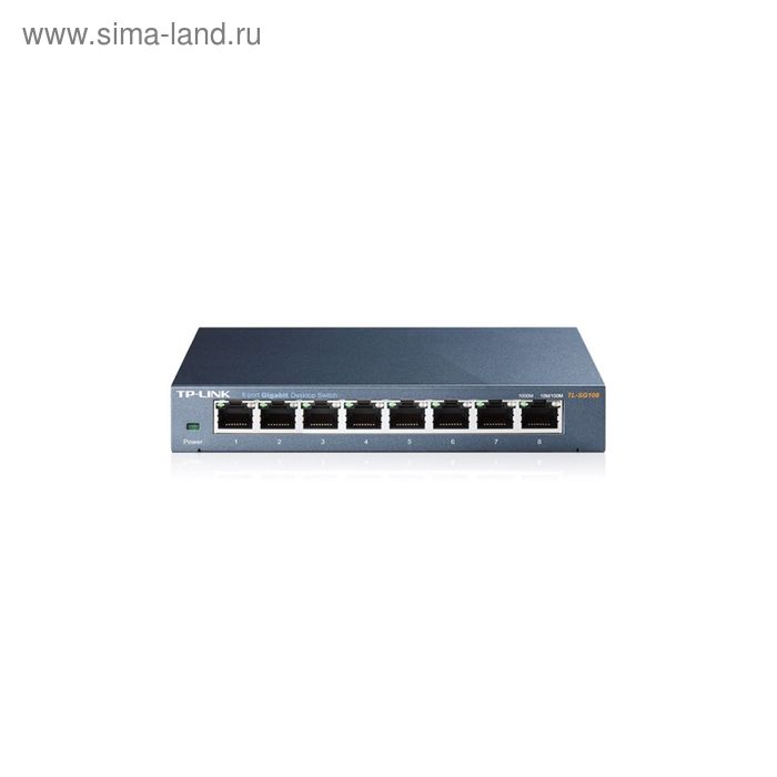Коммутатор TP-Link TL-SG108 неуправляемый настольный 8x101001000BASE-T 257200₽
