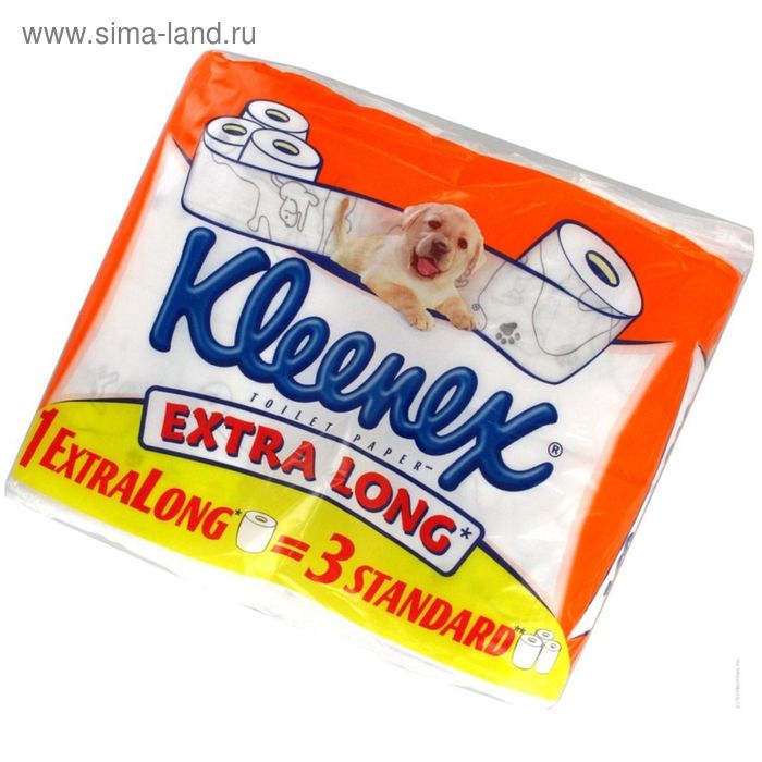 Туалетная бумага Kleenex Delicate White Extralong, 2 слоя, 4 рулона - Фото 1