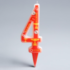 Свеча в торт цифра Дисней 4 "С Днем рождения", Тачки - Фото 1