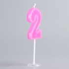 Свеча в торт цифра Дисней 2 "С Днем рождения", Принцессы - Фото 3