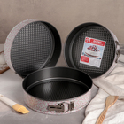 Набор форм для выпечки разъёмных Доляна «Пастораль. Круг», 3 предмета: d=24/26/28 см, цвет белый - Фото 1