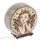 Соляной светильник "Круглый" ангел, деревянный декор, цельный кристалл - Фото 2