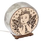 Соляной светильник "Круглый" ангел, деревянный декор, цельный кристалл - Фото 3