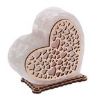 Соляной светильник "Сердце" большой с узором 18 х 17 х 6 см, деревянный декор, цельный кристалл - Фото 2