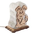 Соляной светильник "Собака" малый 13 х 9 х 6 см, деревянный декор, цельный кристалл - Фото 2