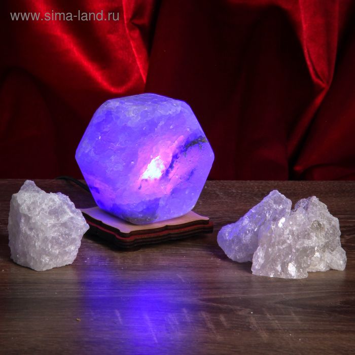 Соляной светильник USB "Радуга ГАЙКА", цветной, цельный кристалл - Фото 1