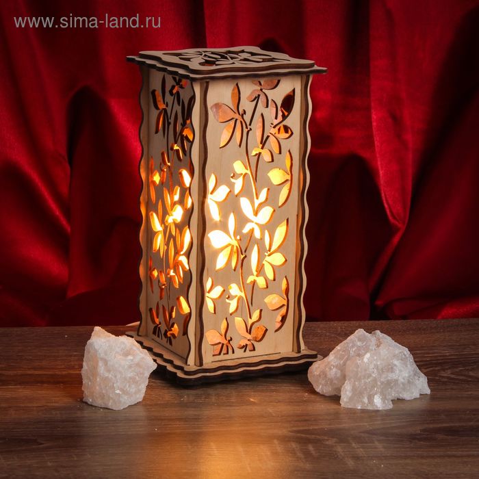 Соляной светильник "Ветка" 20 х 12 см, деревянный декор - Фото 1