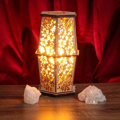 Соляной светильник "Кала" 25 х 15 см, деревянный декор
