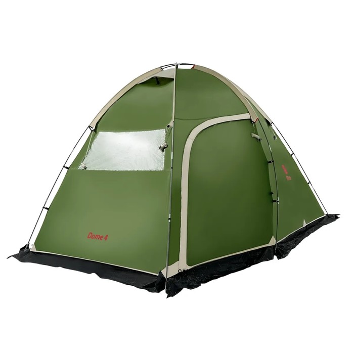 Палатка, серия Casmping Dome 4, зелёная, 4-местная - Фото 1