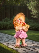 Садовая фигура из гипса «Гном с корзиной», 39×15×16 см, МИКС - Фото 3