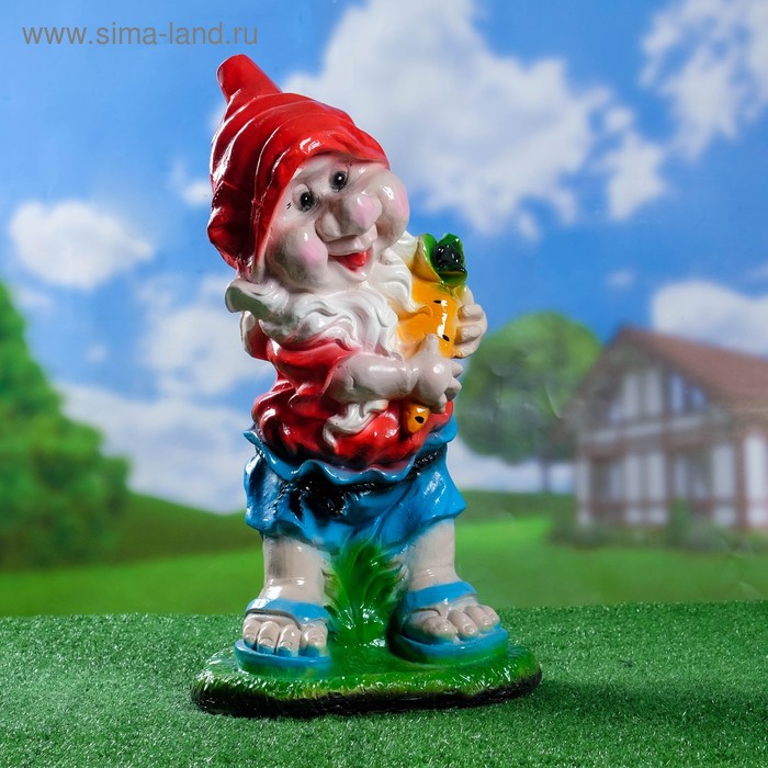 Садовая фигура "Гном с морковкой" средний 30х25х55см - Фото 1