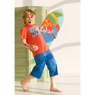 Комплект для мальчика из футболки и шорт, рост 116 см, цвет коралловый - Фото 1