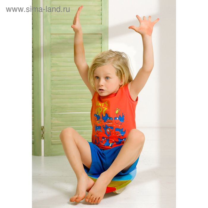 Комплект (футболка+шорты) для мальчика, рост 92 см, цвет коралловый - Фото 1