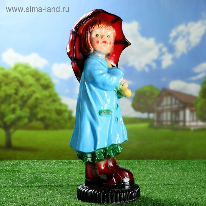 Садовая фигура "Девочка с зонтиком" 20х26х63см - Фото 1