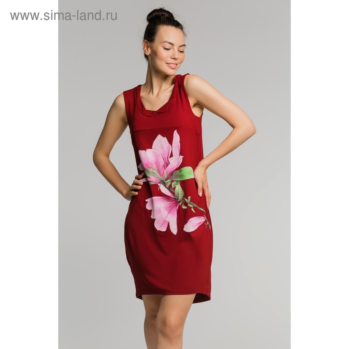 Платье женское М-260-10 цвет бордовый, р-р 52 - Фото 1