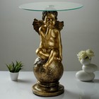 Подставка - стол "Ангел на шаре" огромный бронза  72см - Фото 1