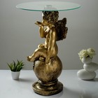 Подставка - стол "Ангел на шаре" огромный бронза  72см - Фото 2