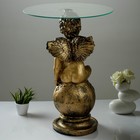 Подставка - стол "Ангел на шаре" огромный бронза  72см - Фото 3