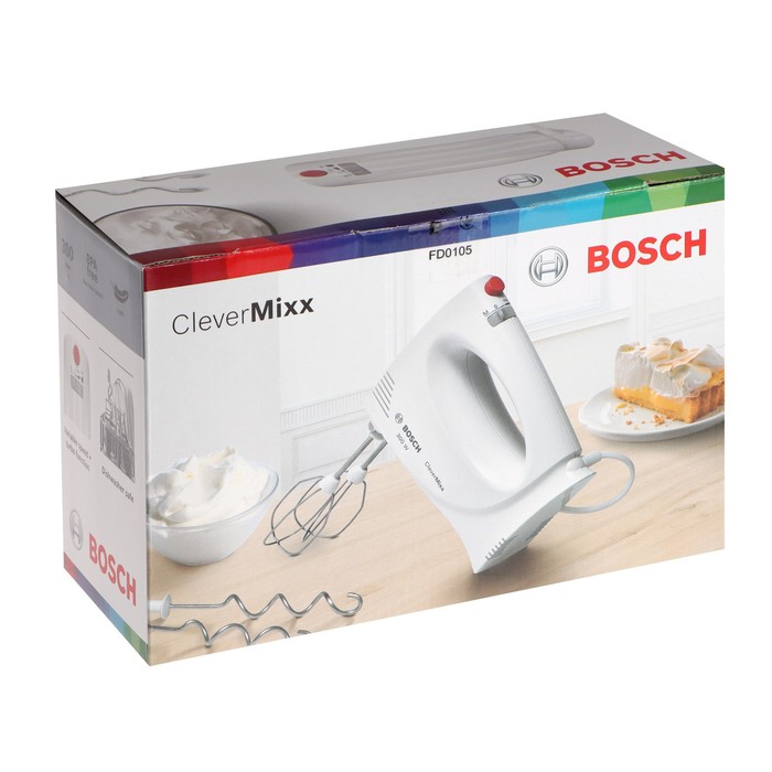 Миксер Bosch MFQ3010 CNHR30C, ручной, 300 Вт, белый - фото 51331253