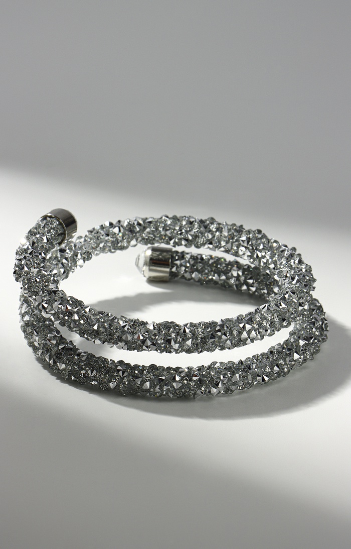 Браслет-пружинка «Шанталь» 2 ряда, цвет серебро, d=7 см - Фото 1